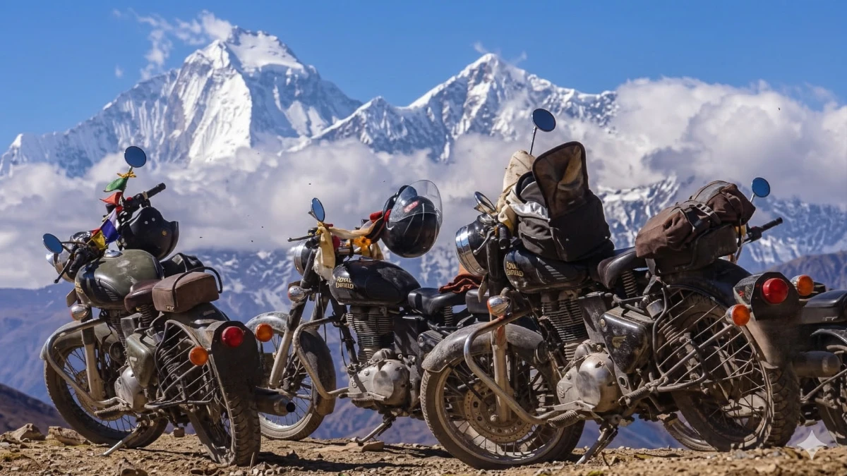 Nepal mountain road with Himalayan views