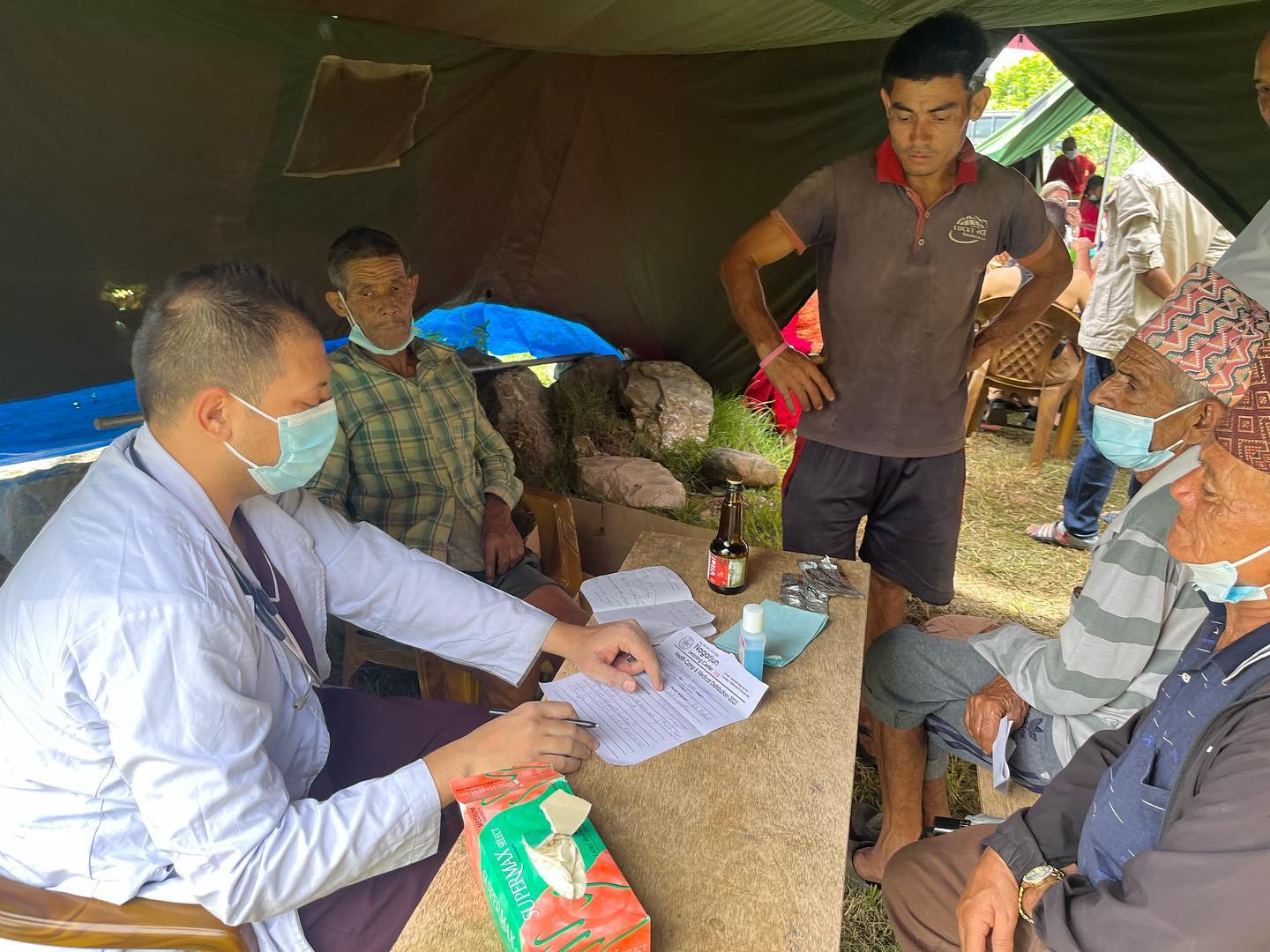 Doctors providing free healthcare at Nagarjun Learning Center health camp